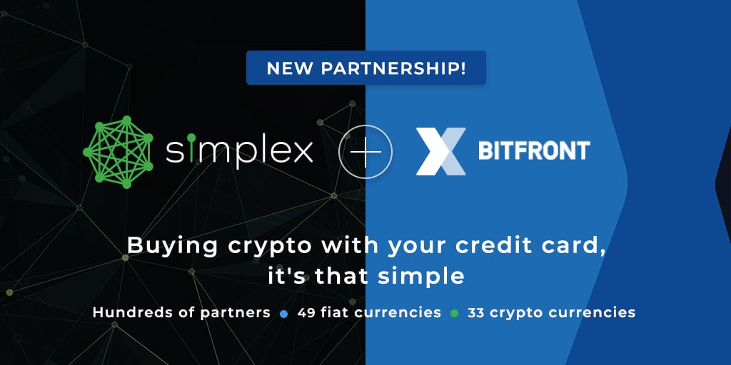  simplex bitfront integrate fiat-crypto partners onramp leading 