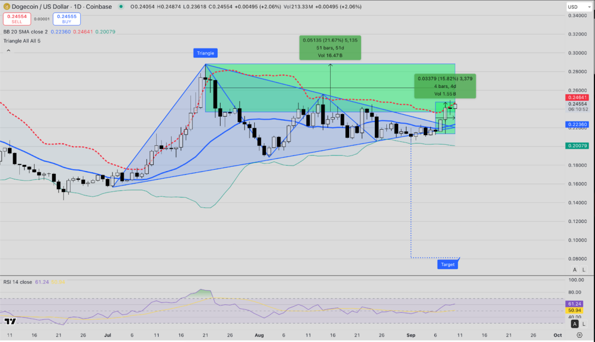 مخطط بياني لسعر الزوج DOGE/USD