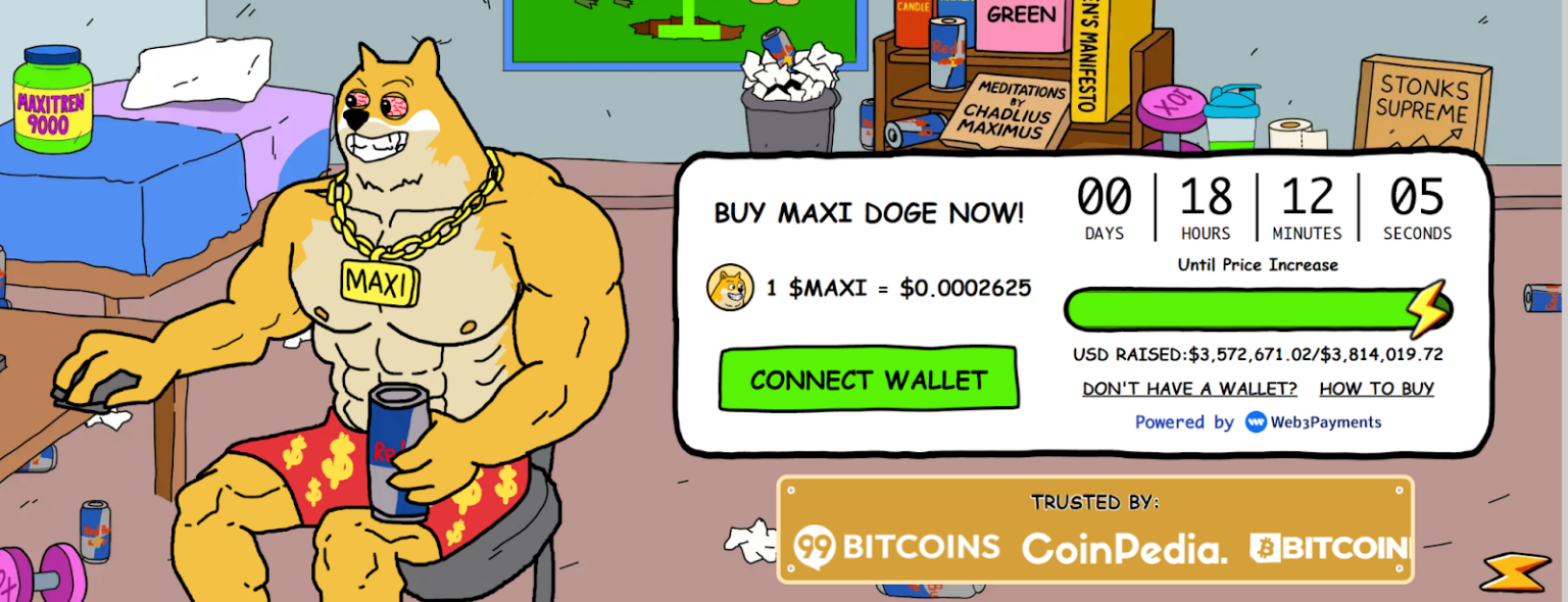 واجهة اكتتاب عملة ماكسي دوج (Maxi Doge)