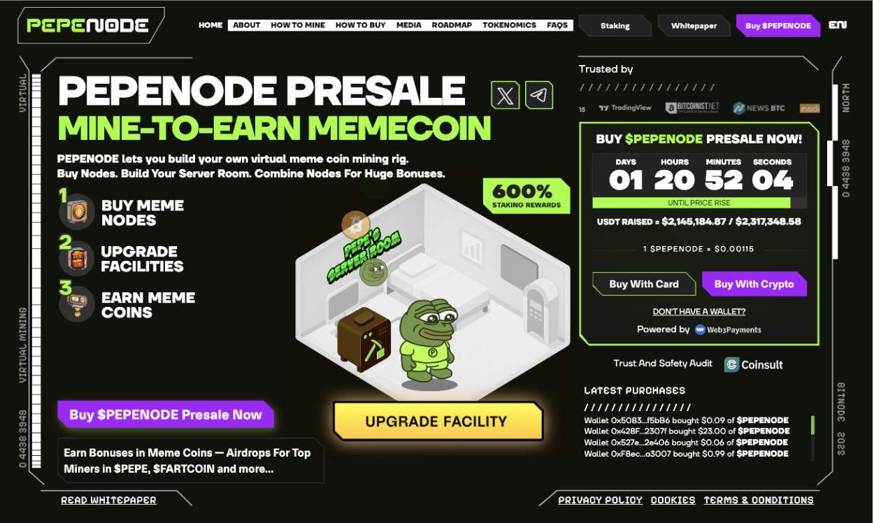 اكتتاب عملة بيبي نود (PepeNode) وأبرز بيانات المشروع