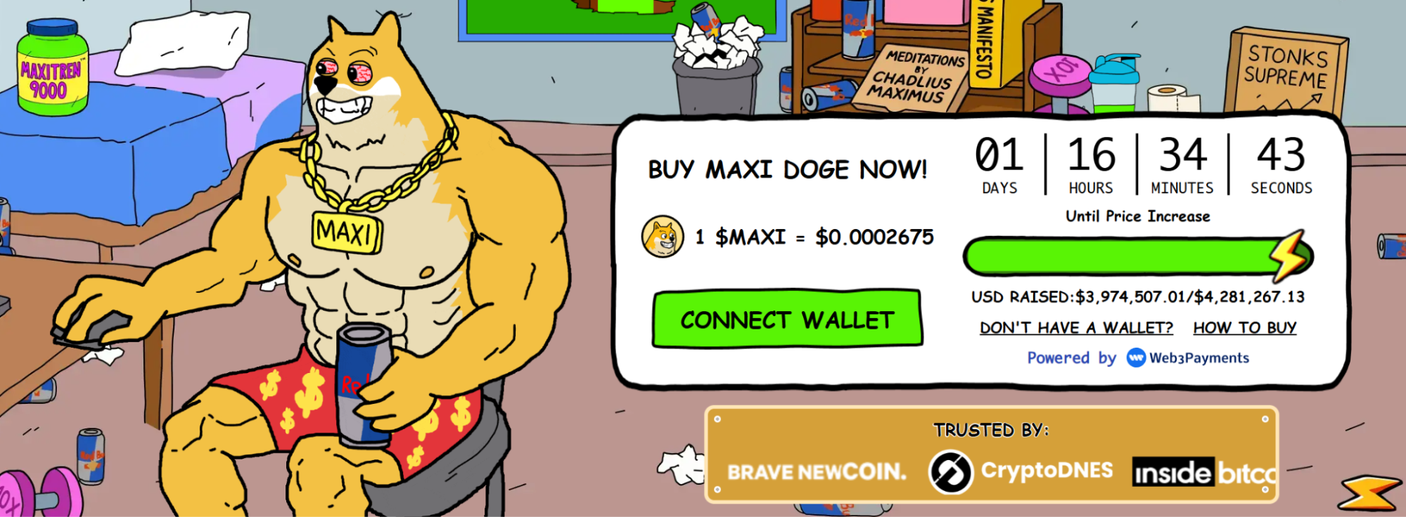 واجهة اكتتاب عملة ماكسي دوج (Maxi Doge)