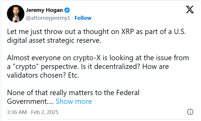 XRP News Today: US Government Supposed To Plan To Include Ripple in Digital Asset Reserve