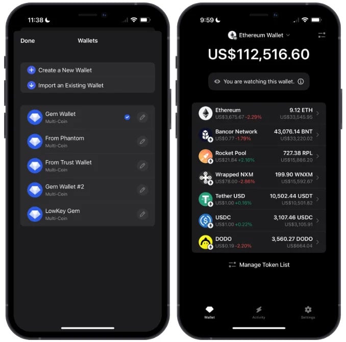 Revisão da Gem Wallet 2025: suporte para 10.000 ativos e 32 redes Blockchains