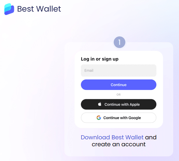 Anmeldung bei Best Wallet