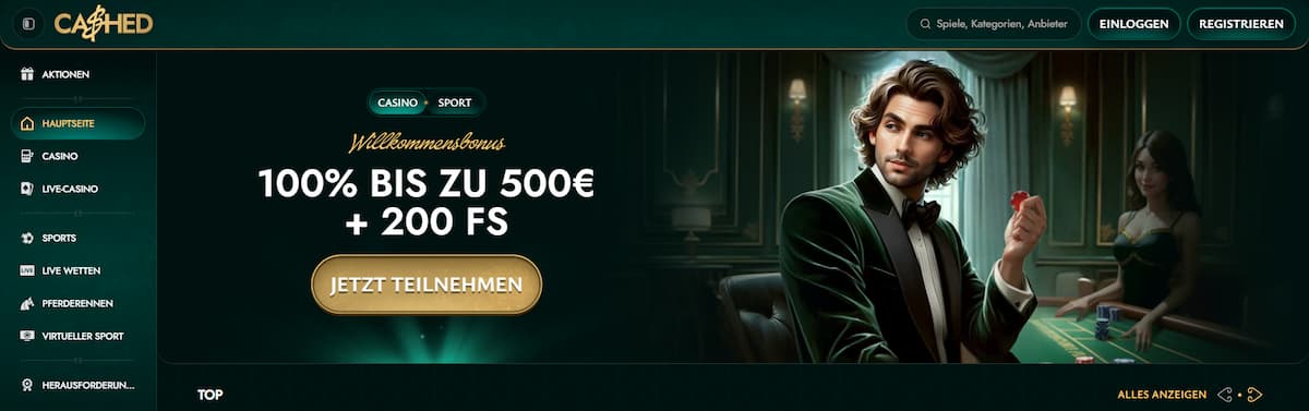Cashed Casino – Herausragendes Live Dealer Angebot