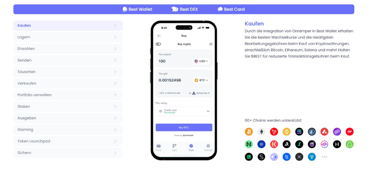 Krypto zu Ihrem Wallet hinzufügen