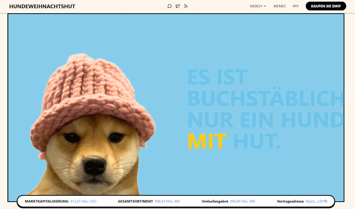 Neue Kryptowährung Dogwifhat