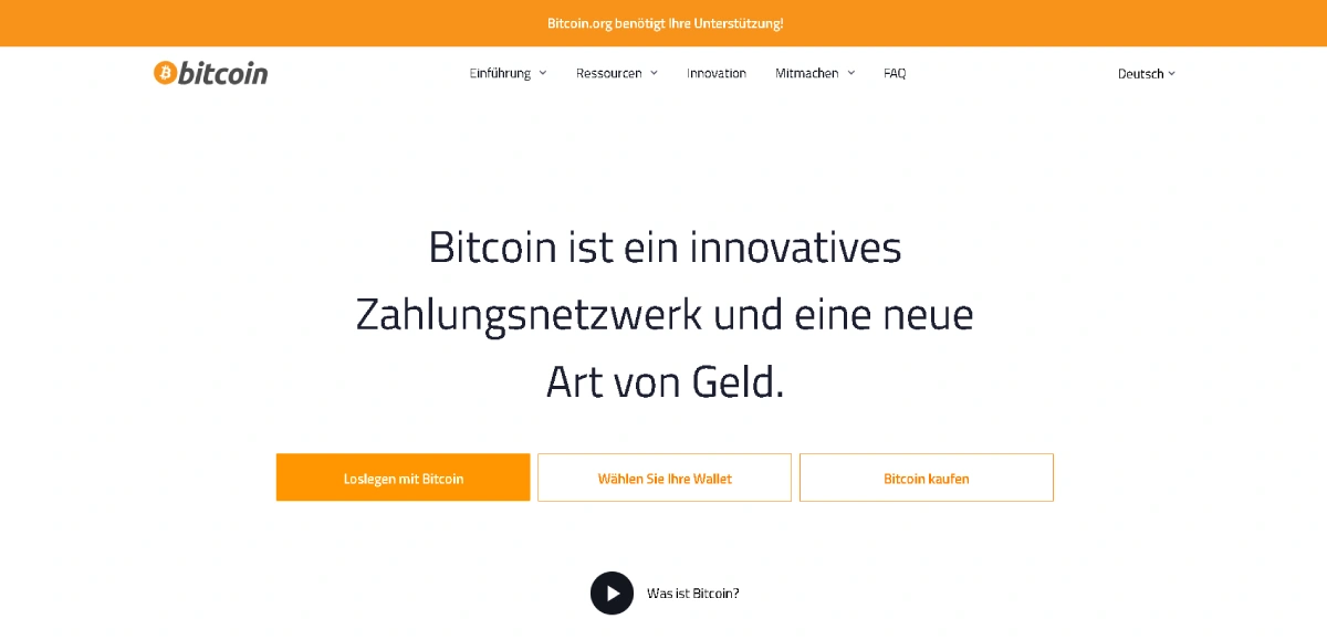 Bitcoin homepage