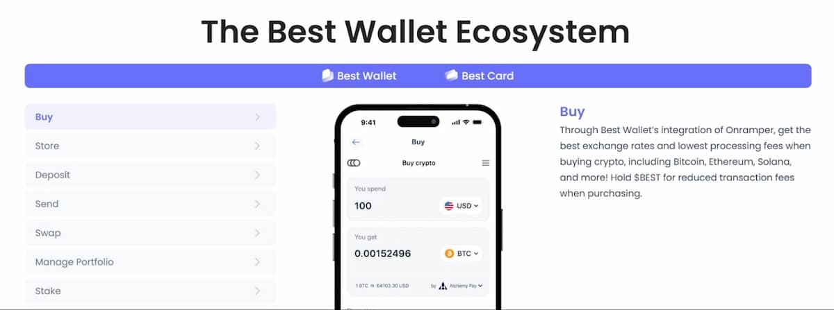Schritt 2 Über Best Wallet BONK kaufen – Schnell und sicher