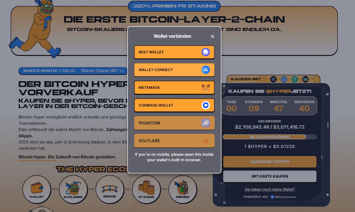 Wallet verbinden Bitcoin Hyper