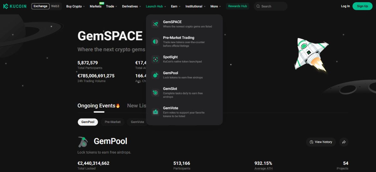 kucoin Launch Hub