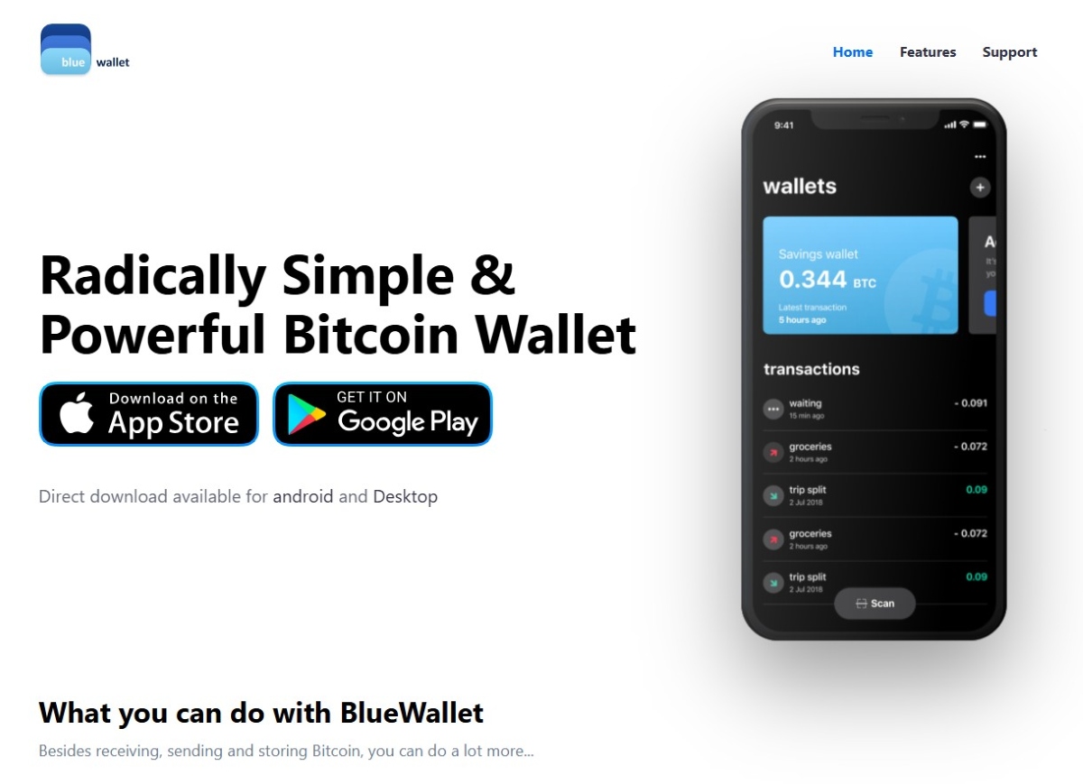 blue wallet app