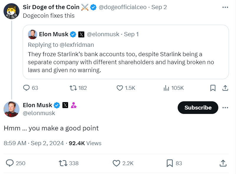 dogecoin elon mask