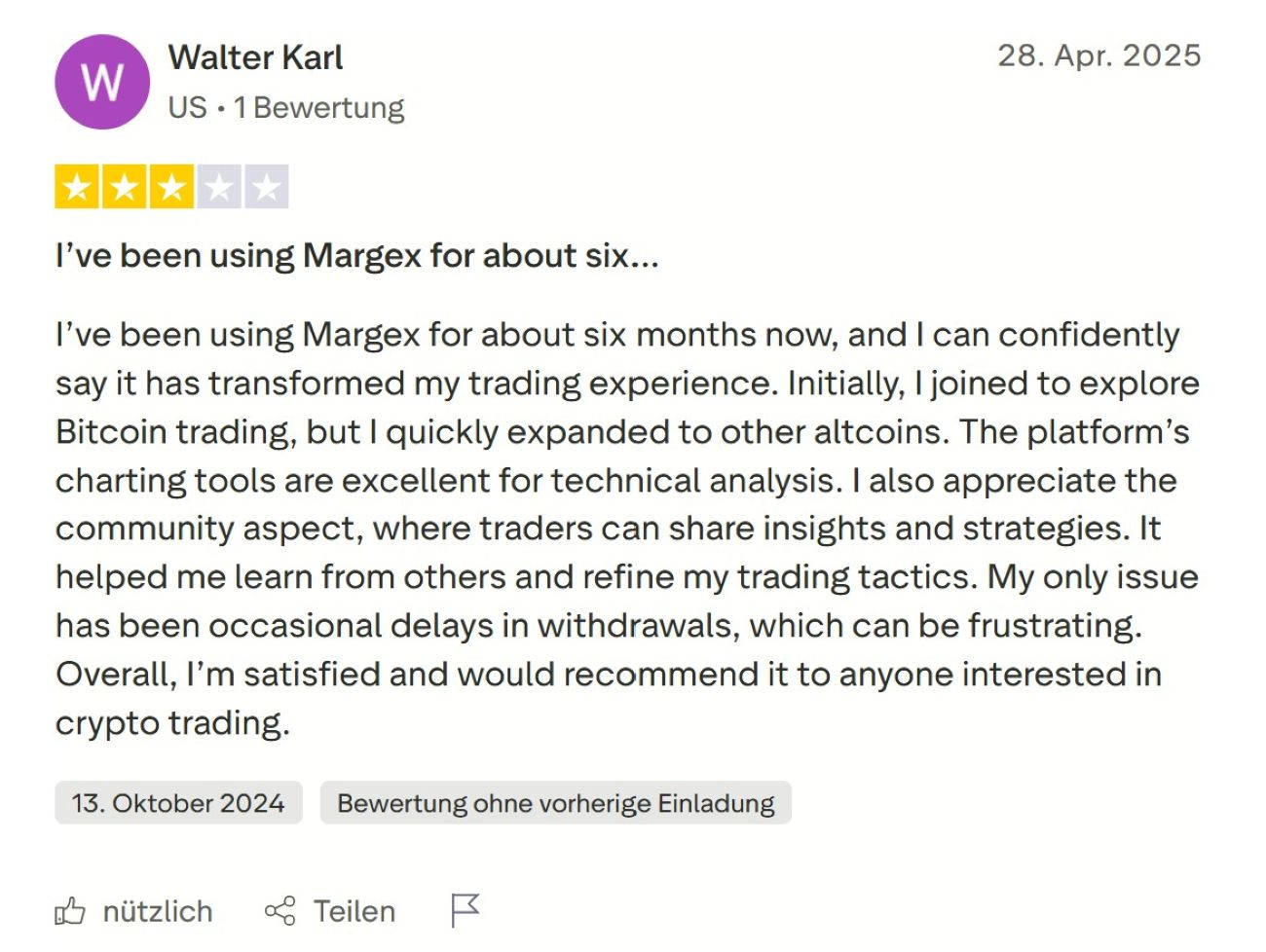 Margex feedback
