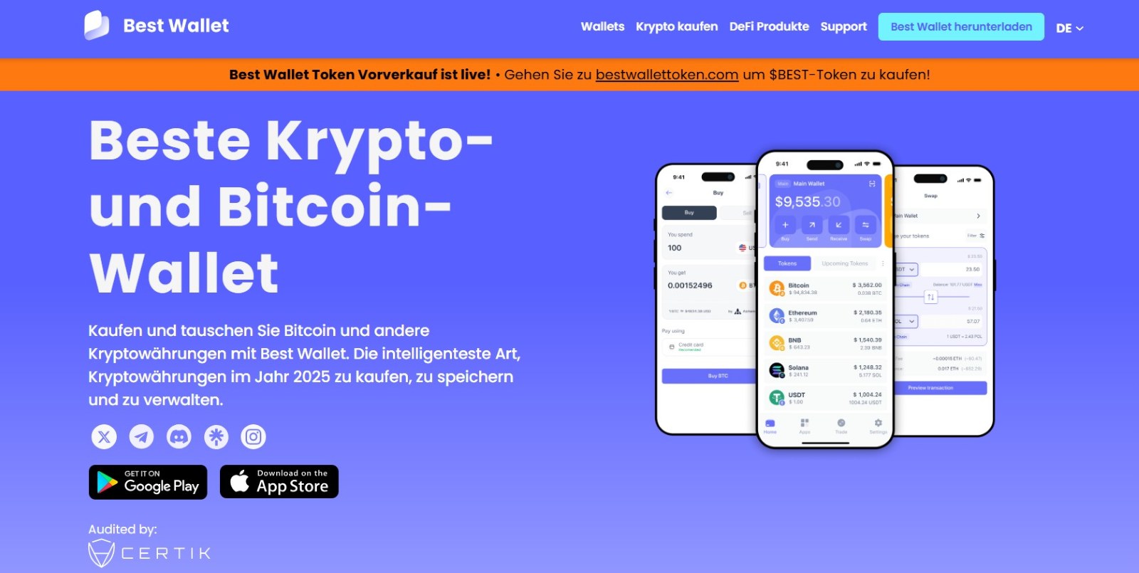 best wallet Crypto Wallets ohne Verifizierung