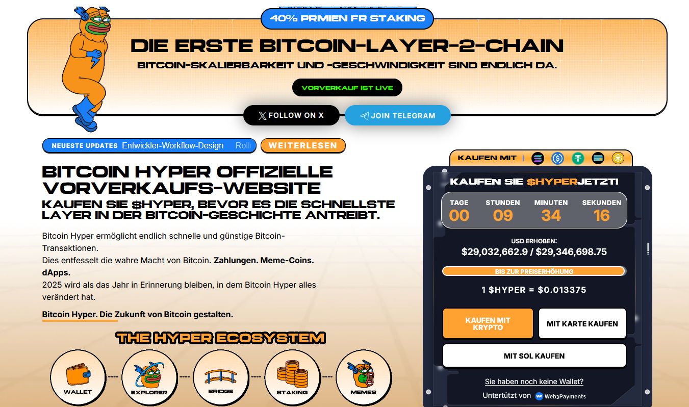 Bitcoin Hyper website und presale