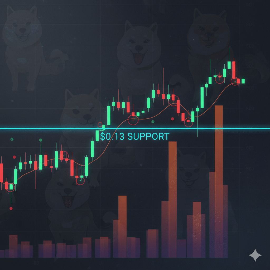 Dogecoin Prognose: $0.13 hält, doch der Druck steigt