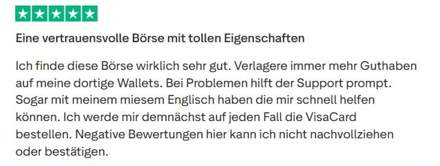 sehr gut positive feedback of crypto.com