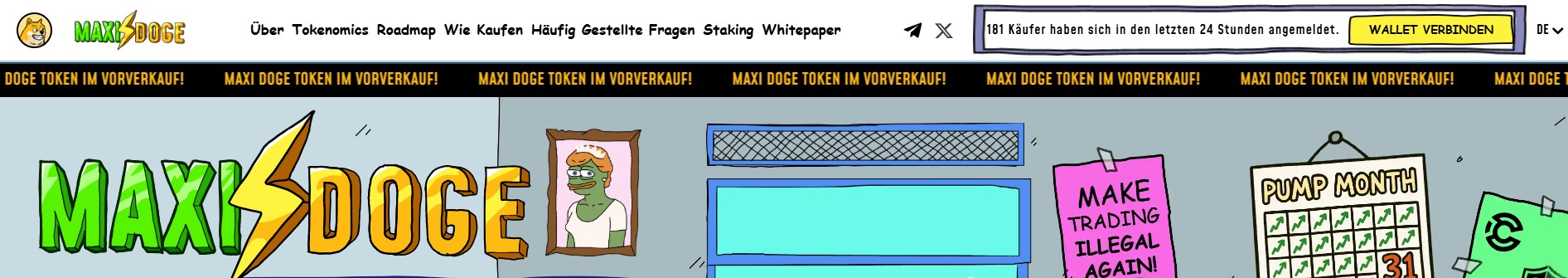 maxi doge presale homepage