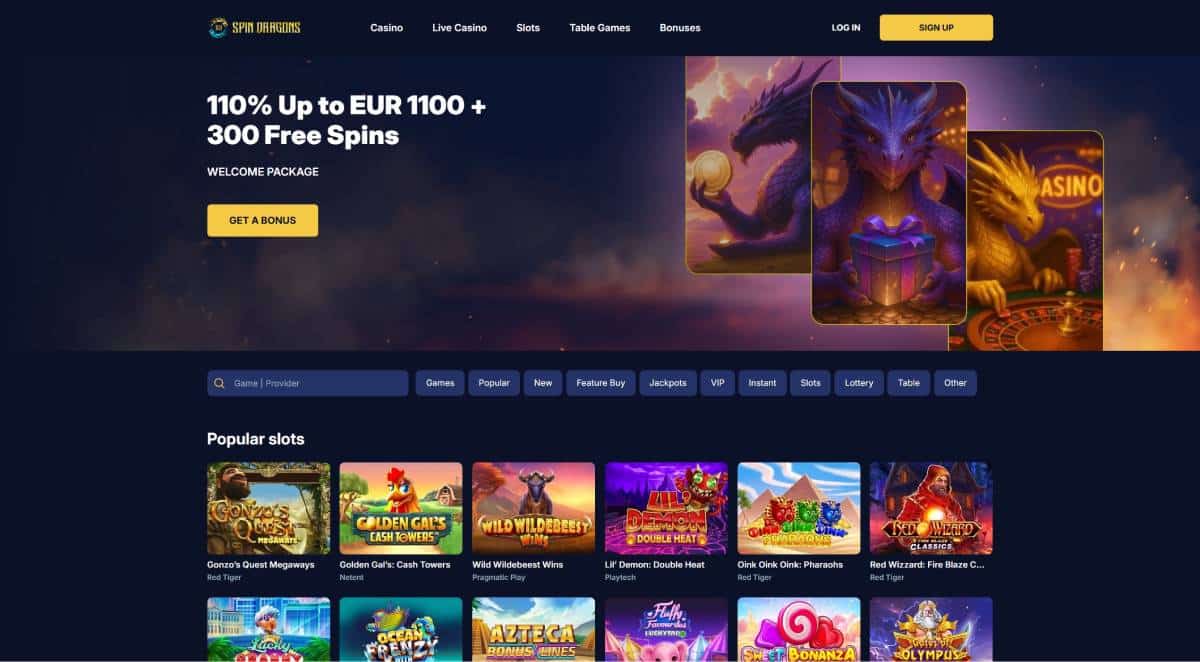 Spin Dragons Casino Home