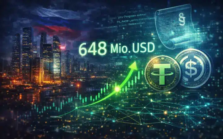 Russlands Kryptomarkt erreicht 648 Mio. USD Tagesumsatz – Regulierung und Stablecoins treiben struturellen Wandel