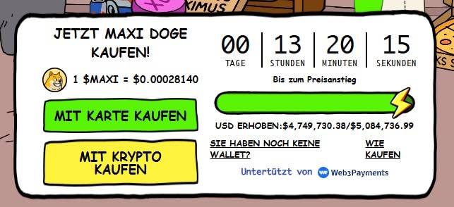 Maxi Doge Kaufmethode wählen