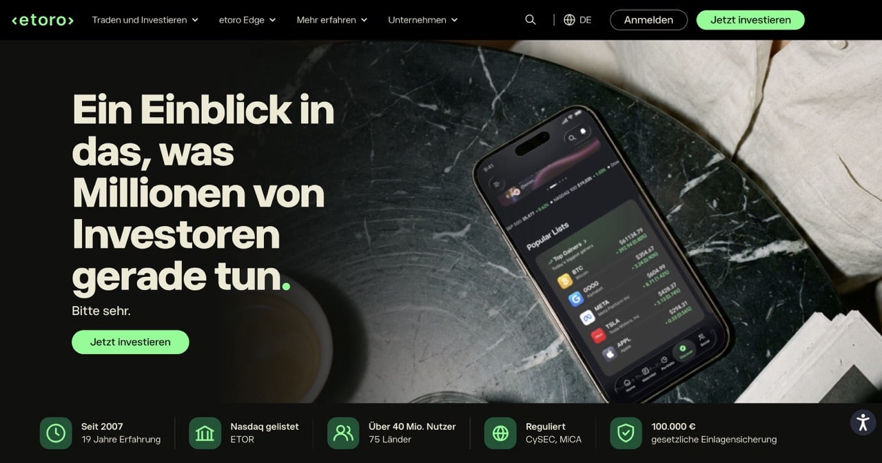 Broker und Börse: Etoro