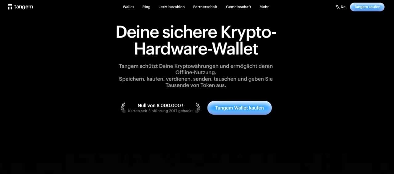 Tangem Wallet Startseite