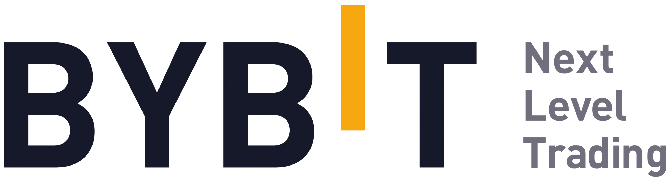Das Logo von Bybit mit dem Schriftzug „BYBIT“ und dem Slogan „Next Level Trading“.