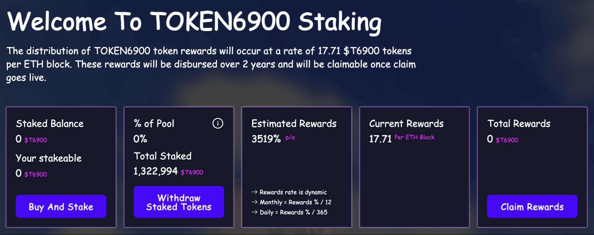 staking de token6900