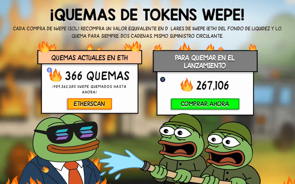 quema de tokens wepe