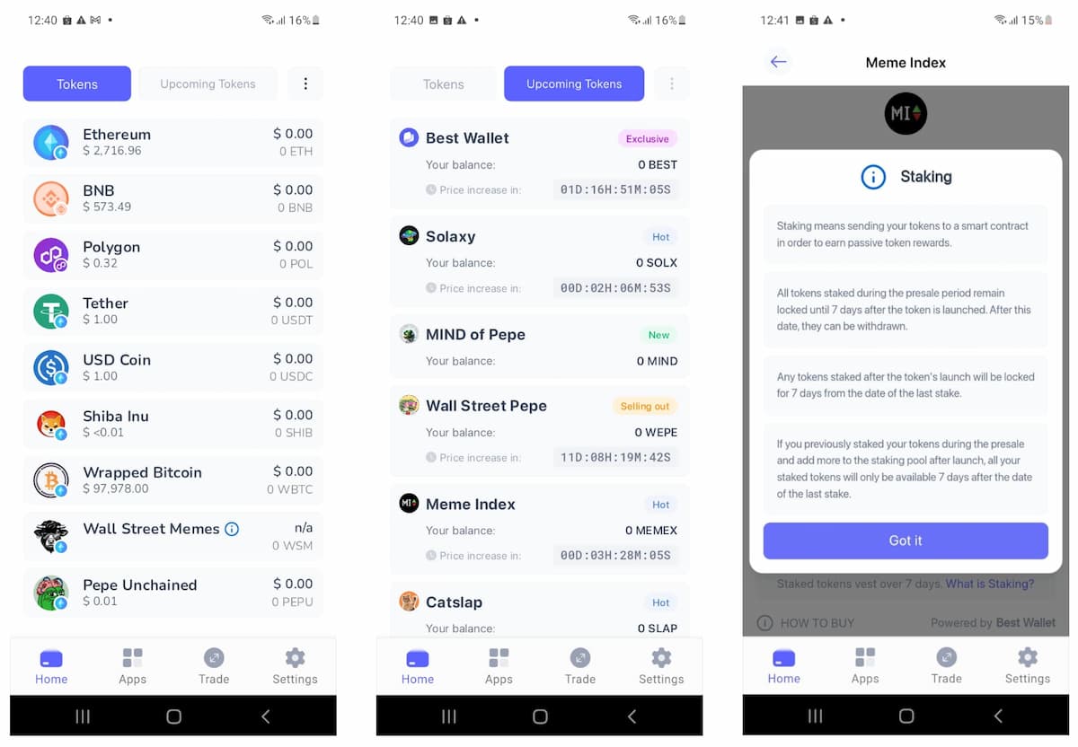staking en best wallet para ganar criptomonedas gratis