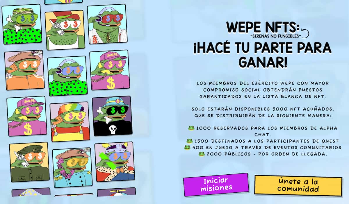 wall street pepe nfts ganar criptomonedas gratis