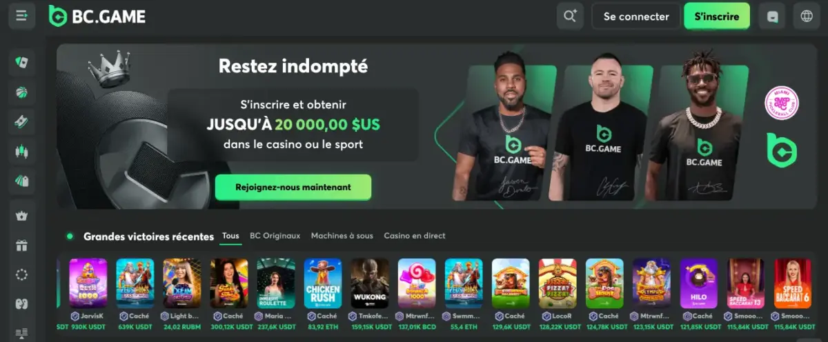 Site de paris sportif crypto BC Game