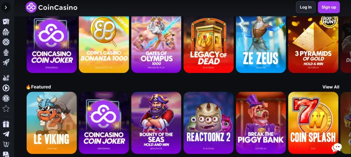 Meilleur casino sans KYC - CoinCasino