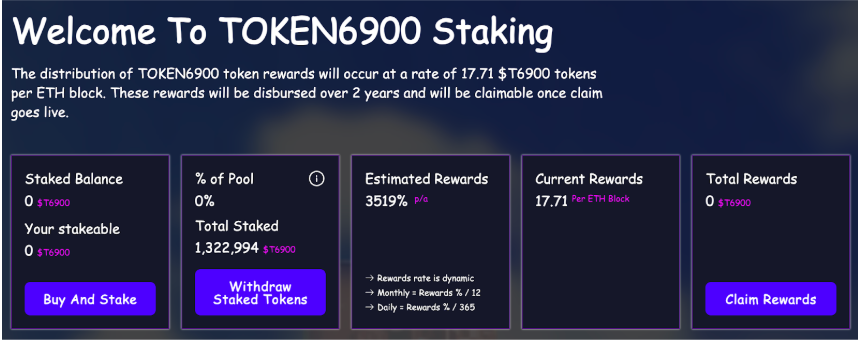 Le processus de staking de T6900