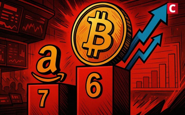 Bitcoin double Amazon et s’installe dans le top 6 mondial des actifs