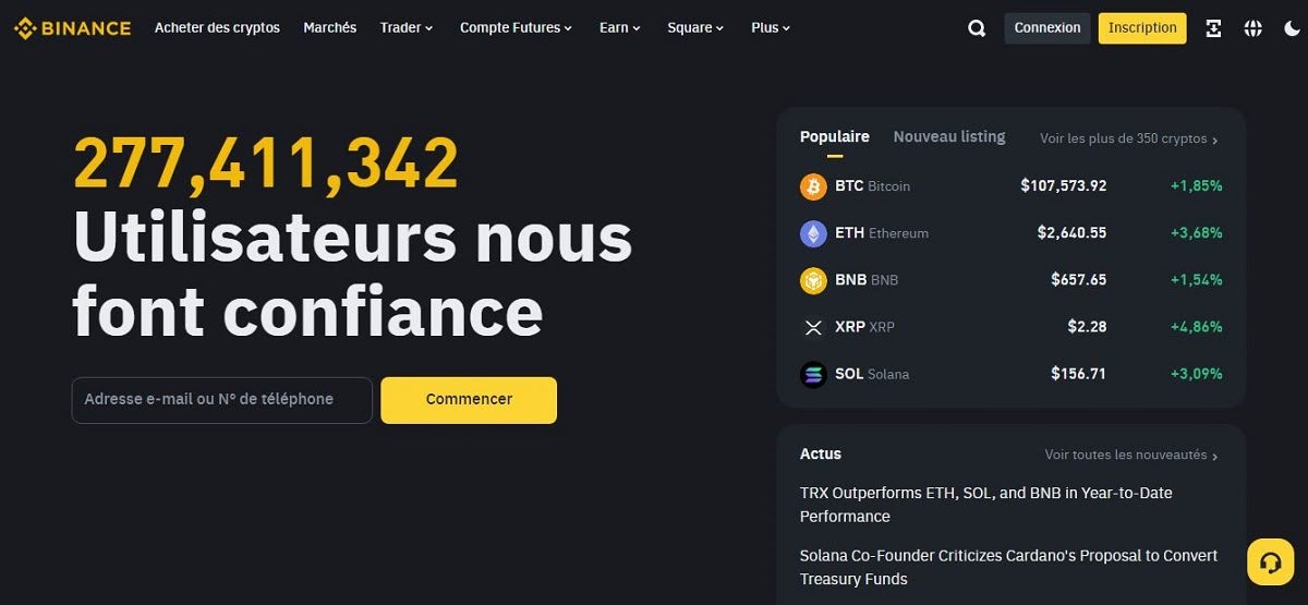 Plateforme Binance