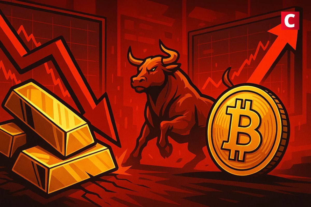 L’or chute de 10 % en six jours : un signal haussier pour Bitcoin ?