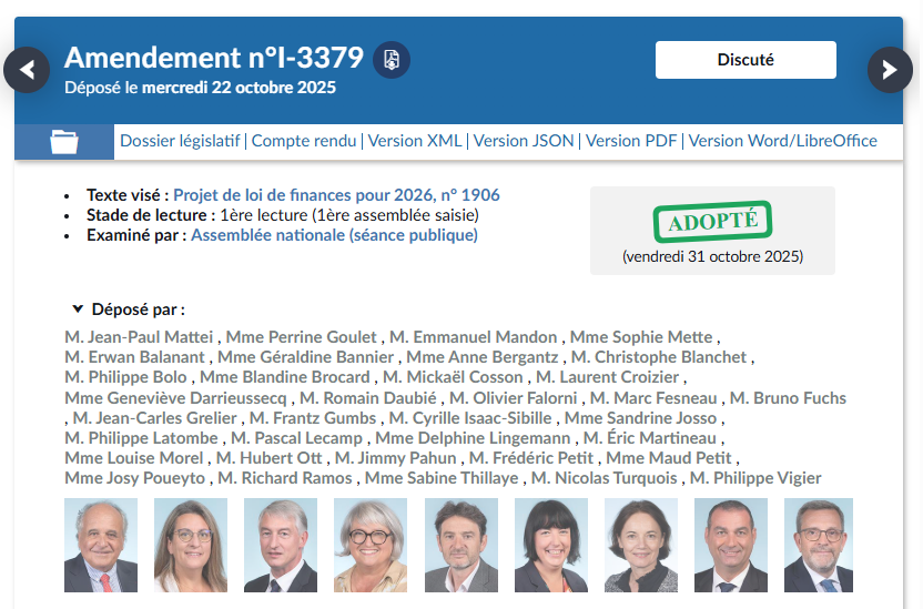 Amendement adopté france taxe crypto