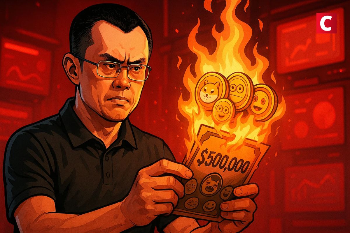 CZ brûle 500 000 $ de memecoins reçus sur son wallet de dons