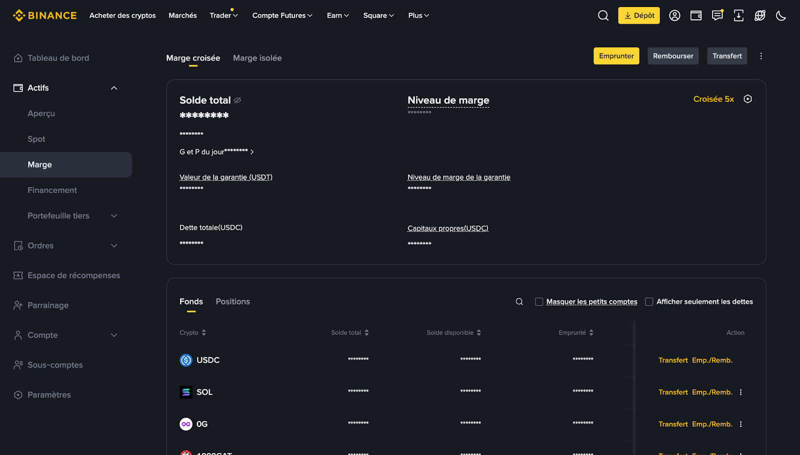 Portefeuille Margin