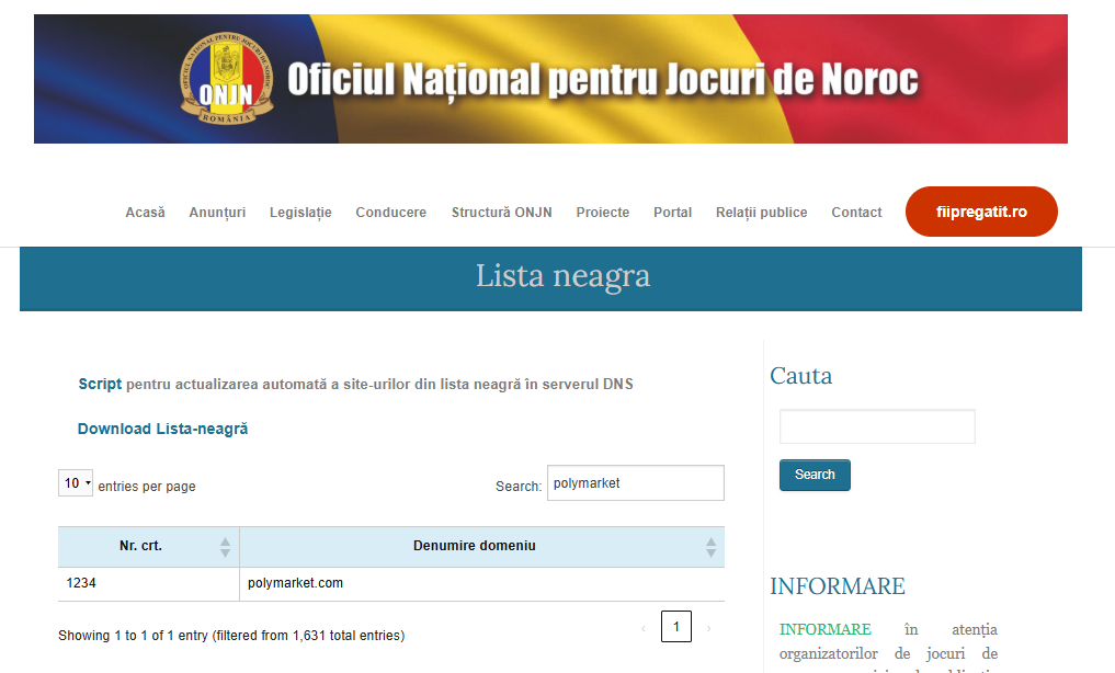 polymarket banni à roumanie