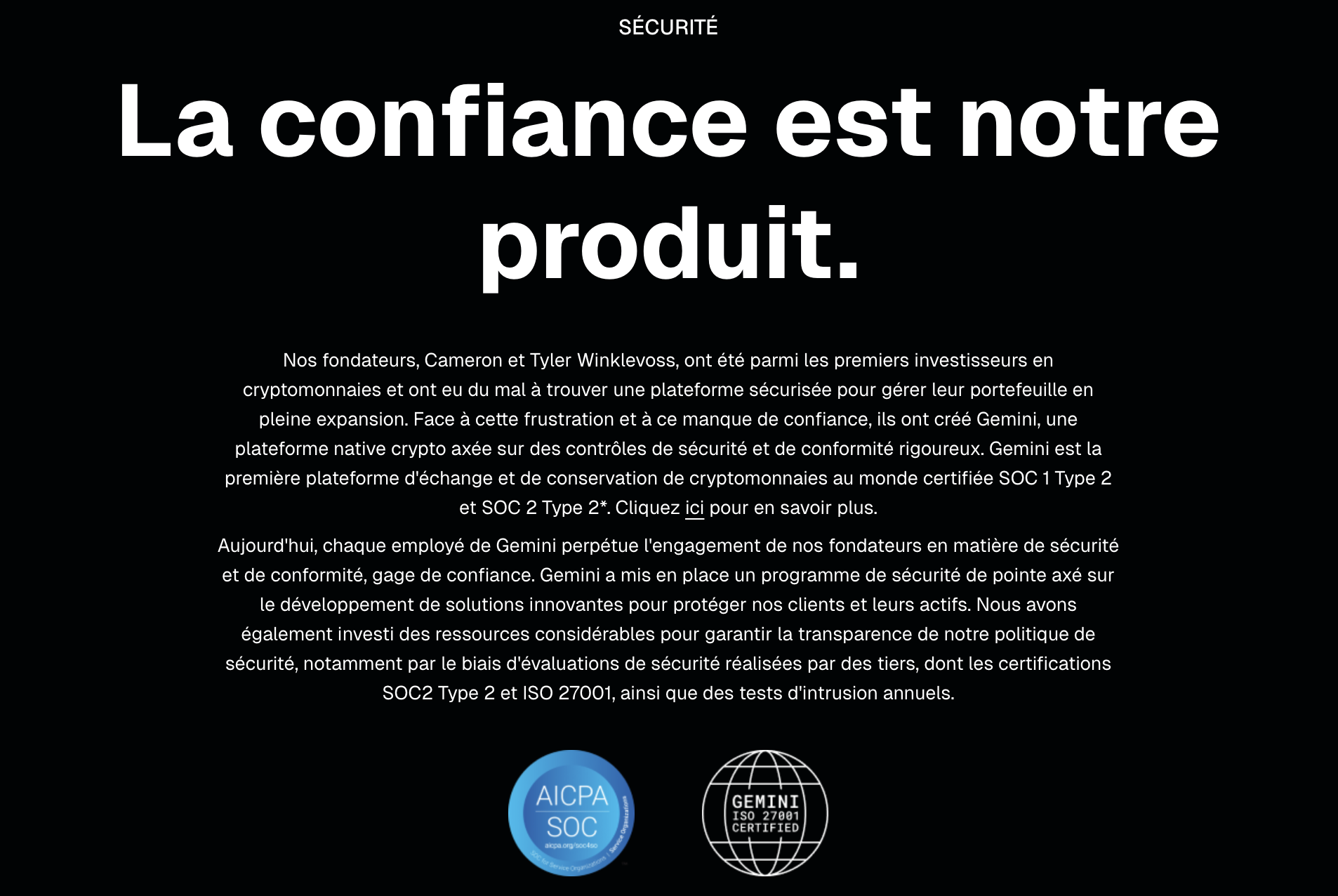 Sécurité chez Gemini