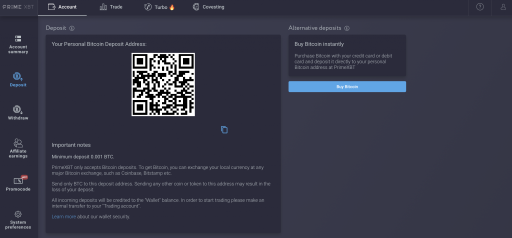 dépôt sur PrimeXTB