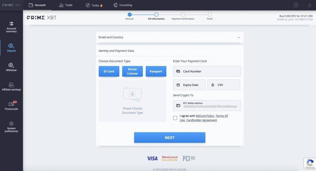 moyen de dépôt sur PrimeXTB