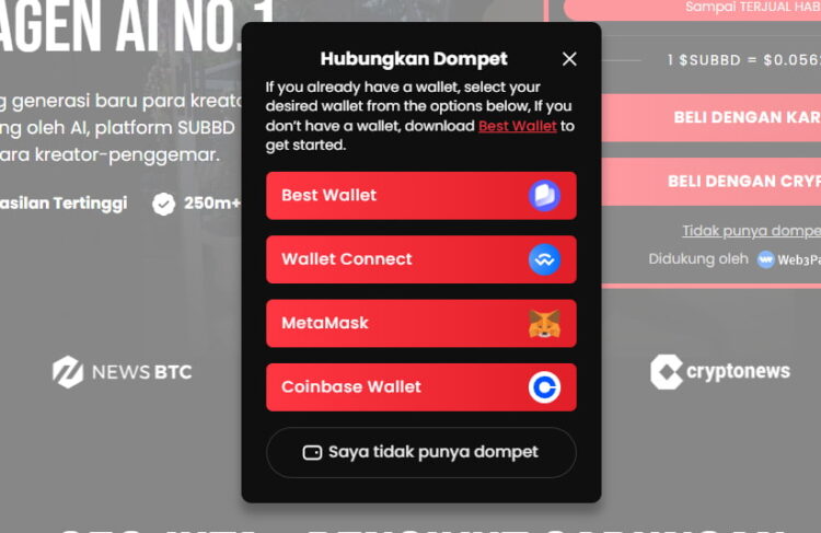Download Wallet Crypto untuk SUBBD