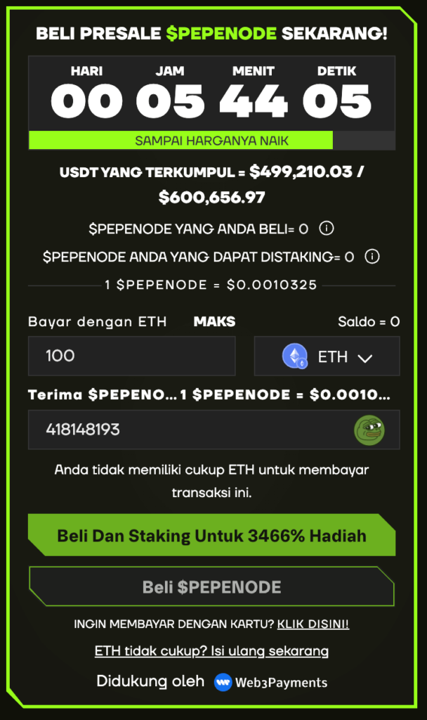 Beli $PEPENODE - Cara beli PEPENODE
