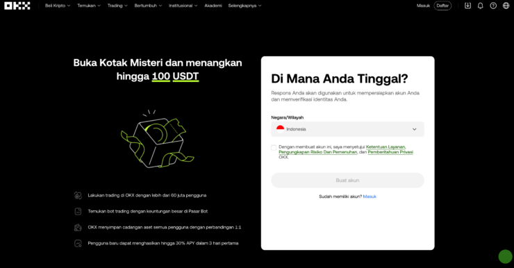 cara beli Bitcoin di OKX