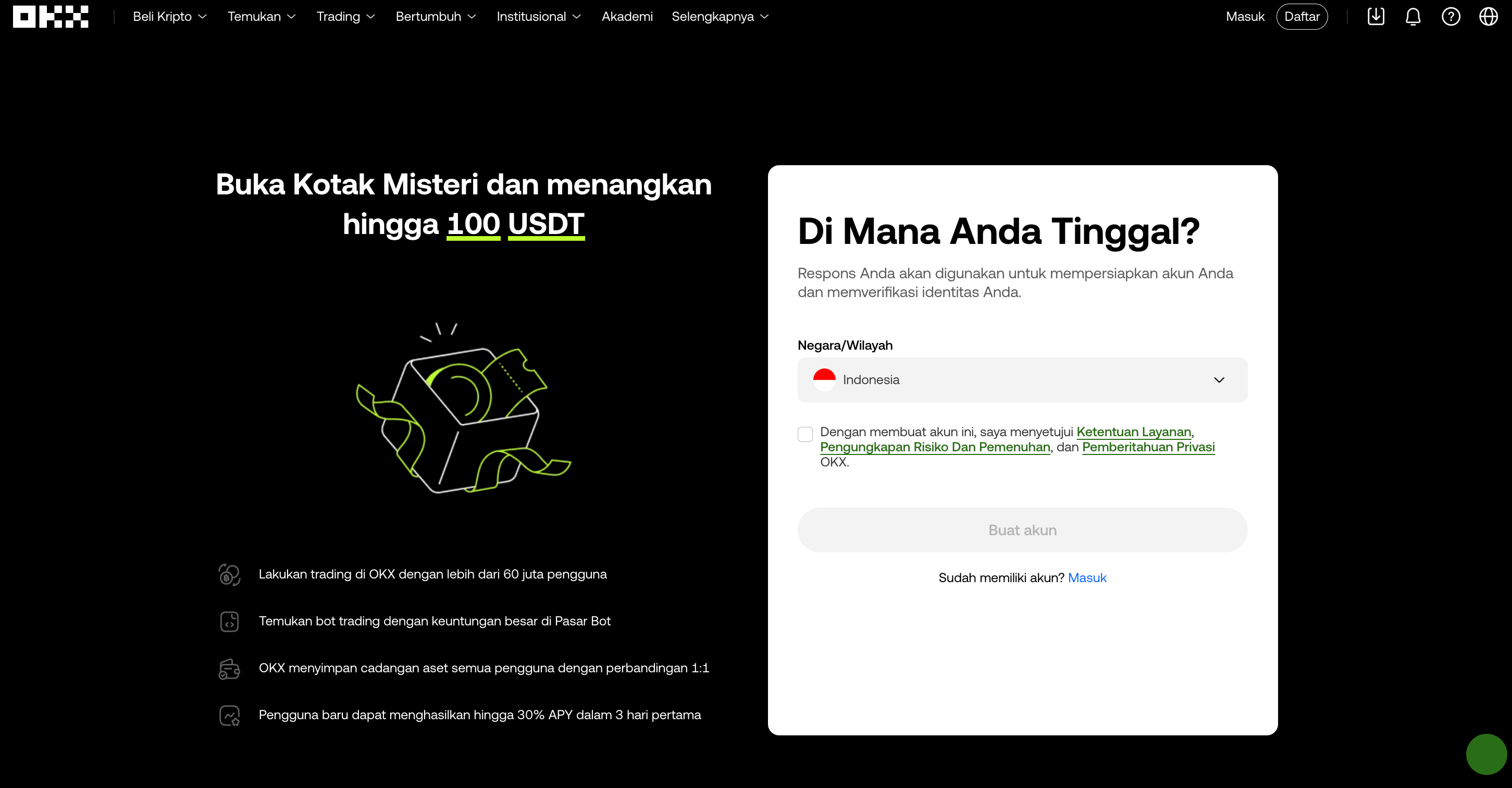 cara beli Bitcoin di OKX
